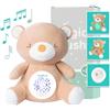 HuBorns - Peluche Musicale per Neonati con Rumori Bianchi, Proiettore Bambini con Luce Notturna per la Nanna, Modalità Rumore Bianco e 15 Canzoni Carillon, Ideale Regalo Neonato (Orso)