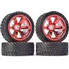 KINGCOO 4 pneumatici RC Rally auto in gomma e plastica vintage per 1/10 RC On-Road Rally Racing Car per Tamiya WR8 HPI HSP TT02 (6 fori rosso)