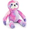 Mousehouse Gifts Mousehouse - bradipo di peluche per bambini - rosa e viola - 40 cm