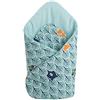 Medi Partners Cuscino cono bambino 100% Cotone 75x75cm Coperta del bambino Doppia faccia Morbido Tutto l'anno Corna per neonati Multifunzionale (Foresta alla menta)