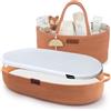 Yunioo Fasciatoio Neonato Portatile con Organizer Pannolini, Tutto il Necessario per il Cambio Sempre Pronto, Cesta in Cotone e Porta Pannolini per Neonati