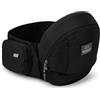 Bebamour Marsupio per neonato Hip Seat 0-36 mesi, leggero, 3 in 1, da neonato a bambino, HipSeat (nero)