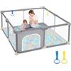Dripex Box per Bambini Recinto Neonato - Small - Ostrica | 124 x 124 cm Rete Traspirante Tessuto Oxford 210D, 2 Anelli di Gioco