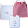 Coccole - Set Asilo Nido Personalizzato - Set Asilo Personalizzato con Nome Bavaglino, Sacca e Asciugamano - Set Asilo Personalizzato 3pz Bimbo/Bimba - Elicottero Rosso