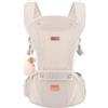 Bebear Marsupio per bambini da 0 a 36 mesi, zaino 3D Air Mesh per neonati fino a bambini piccoli, ergonomico 6 in 1 portabebè frontale (02 Mesh Gold)