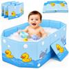 puiaxod Vasca da Bagno Pieghevole per Bambini, con Supporto Triangolare, 78x41x21cm | con Vite di Scarico, Portatile ad Alta Capacità Vaschetta Bagnetto Neonato Pieghevole per 0-8 Anni, Stabile e Resistente