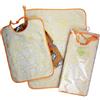 Bubabù Set ASILO SCUOLA MATERNA SILVESTRO 3 pezzi: bavaglino spugna con elastico cm.29x35, asciugamano cm.40x50 e sacca cm.32×37 - Cotone 100% Made in Italy (GIALLO)