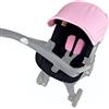 Brogtorl Kit fasciatoio per passeggino Vestiti, tettuccio, cuscino del sedile compatibile con Doona Protezione per seggiolino auto (rosa nero)