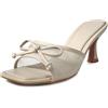 MISSCAI Sandali Donna Eleganti con Tacco Alto 7,5 cm, Sabot Donna Estivi Open Toe con Fiocco, Mules Punta Quadrata in Rete, Scarpe Donna Cerimonia Matrimonio Festa Sera