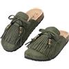 CLEIKS Ciabatte Donna Chiusa Punta con Frange Zoccoli Antiscivolo Design con Cinturino Estive Scarpe da Giardino per Interni ed Esterni