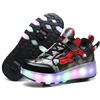 ENEN Scarpe con Ruote per Ragazzi & Ragazze, Scarpe con 2 Rotelle Pattini - Pattini A Rotelle 2 in 1 Multifunzionali A 2 Ruote per Bambini Ragazze Giovani Adulti (2 Rotelle 27-43 EU)