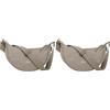 LARKSON Borsa a Tracolla Donna Grigio - Solveig Small - Borsetta Mezzaluna - Borse a Spalla Piccola Elegante e Casual - Regolabile Marsupio alla Moda - Impermeabile (Confezione da 2)