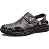 GURGER Sandali Uomo Pelle Estivi Punta Chiusa Ciabatte Cuoio Traspirante Spiaggia Scarpe