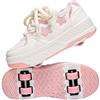 ENEN 2025 Sportive Scarpe da Skateboard 4 Ruote, Scarpe con Rotelle Bambina Bambino, Skateboard Sneakers Outdoor Multisport Ginnastica da Pattini per Ragazze e Ragazzi