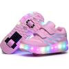 Lengender Scarpe da bambino con ruote LED Luminoso Scarpe da Ginnastica con USB Ricaricabile Doppia Ruota Esterna
