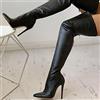 ZXCN Nero Sexy sopra Gli Stivali da Ginocchio Donne Tacchi Alti Scarpe da Donna Coscia Stivali Alti in Pelle Primavera Scarpe Lunghe in Pelle Primavera Scarpa Femminile