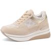 QUEEN HELENA Sneakers Platform Scarpe da Ginnastica con Zeppa Casual Donna X32-16