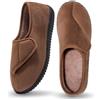 Git-up Pantofole da casa per Uomo Confortevole e Antiscivolo Calde Ciabatte con Soletta Memory Foam Pantofole Regolabili diabetiche per Edema Piedi