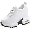 zpllsbratos Sneakers Alte con Zeppa Donna Platform Scarpe da Ginnastica | Pelle Scarpe Casual zeppa nascosta alla moda nero bianco 34 35 36 37 38 39 40