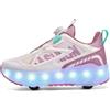ENEN Scarpe con Rotelle Luce Bambina Bambini Sportive Scarpe da Skateboard 4 Ruote Skateboard Sneakers Outdoor Multisport Scarpe da Ginnastica da Pattini per Ragazze Ragazzi (4 Rotelle 29-40 EU)