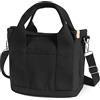Minicoco Borsa tote in tela da donna, piccole borse e borse a tracolla, borsa a tracolla con cerniera doppia tracolla in tela per scuola, shopping, lavoro e viaggi