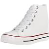 wealsex Donna Zeppe High-Top Scarpe di Tela Traspirante Nascosto Zeppe Scarpe Casual Sneaker Donna