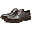 Mokolife Scarpe da uomo in pelle con stampa coccodrillo scarpe stringate Oxford Derby