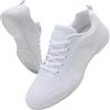 Kvwqoty Scarpe da Cheerleading con Lacci Donna Bianche Nere | Scarpe Antiscivolo per Scuola Ginnastica Danza Jazz Yoga Fitness e Allenamenti