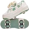 ENEN 2025 Sportive Scarpe da Skateboard 4 Ruote, Scarpe con Rotelle Bambina Bambino, Skateboard Sneakers Outdoor Multisport Ginnastica da Pattini per Ragazze e Ragazzi
