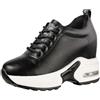 zpllsbratos Sneakers Alte con Zeppa Donna Platform Scarpe da Ginnastica | Pelle Scarpe Casual zeppa nascosta alla moda nero bianco 34 35 36 37 38 39 40