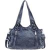 JIABAOZ Borsa Tote Jeans Donna Grande Capacità Borsa A Spalla Convertibile Borso A Mano Denim Vintage Con Tracolla Rimovibile Per Lavoro Università Viaggio