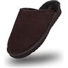 BOnova Trondheim - Pantofole da uomo in pelle di agnello, in 4 colori e nelle taglie 41-46, piedi caldi in inverno