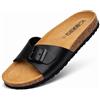 GONKOS®, Sandali in Pelle con Sottopiede in Sughero, Vera Pelle, Sughero Naturale, Fibbia Regolabile al Piede, Sandali Unisex, Suola in EVA Antiscivolo, Sandali di Qualità Made in Spain