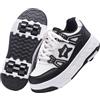 Hixingo Scarpe con Rotelle, Moda 4 Ruote Scarpe da Skateboard 4 Ruote, Pattini a Rotelle Multifunzionale 2 in 1 per Principianti, Bambini