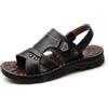 Hixingo Sandali Uomo Pelle Cuoio Eleganti, Sandali da Uomo A Strappo Estivi Trekking Leggeri Comodo Suola Antiscivolo per Camminare Piscina Vacanze