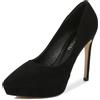 FamMe Decolleté da donna con suola con plateau in camoscio da infilare, tacchi alti a spillo, punta chiusa a punta, tacco da 11,9 cm, tacco da 4,7