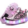 ENEN Scarpe con Ruote per Ragazzi & Ragazze, Scarpe con 2 Rotelle Pattini - Pattini A Rotelle 2 in 1 Multifunzionali A 2 Ruote per Bambini Ragazze Giovani Adulti (2 Rotelle 27-43 EU)