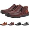 FJZFXKZL Le Prime Scarpe da Uomo, Stivali da Guida Slip-on in Pelle Pregiata Fatti a Mano da Uomo