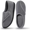 Git-up Pantofole da casa per Uomo Confortevole e Antiscivolo Calde Ciabatte con Soletta Memory Foam Pantofole Regolabili diabetiche per Edema Piedi, Grigio 9