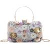 Fecialy Borse da sera con fiori colorati in metallo strass da sera pochette da cerimonia nuziale partito borse…