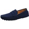 Jamron Uomo Pelle Scamosciata Penny Mocassini | Fodera in Pelle Traspirante, Tacco Piatto, Scarpe da Guida, Slip-On, Taglie Plus, Casual & Elegante
