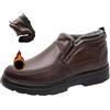 HESYSUAN Scarpe invernali da uomo in pile impermeabile caldo antiscivolo, stivali antiscivolo foderati in pelliccia calda, stivali da neve caldi antiscivolo ortopedici