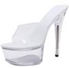 LIUGUISUOCHBH Sandali con Tacco a Spillo con Plateau Trasparente da Donna - Tacchi Alti Trasparenti per Scarpe Eleganti da Donna per Feste di Matrimonio - Tacchi da 6 Pollici