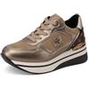 QUEEN HELENA Sneakers Alte Scarpe da Ginnastica con Zeppa Comode Donna X31-20