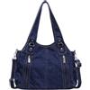 JIABAOZ Borsa Tote Jeans Donna Grande Capacità Borsa A Spalla Convertibile Borso A Mano Denim Vintage Con Tracolla Rimovibile Per Lavoro Università Viaggio