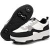 ENEN Sportive Scarpe da Skateboard 4 Ruote con Freno, Scarpe con Rotelle Bambina Bambino, Skateboard Sneakers Outdoor Multisport Ginnastica da Pattini per Ragazze e Ragazzi