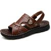 Hixingo Sandali Uomo Pelle Cuoio Eleganti, Sandali da Uomo A Strappo Estivi Trekking Leggeri Comodo Suola Antiscivolo per Camminare Piscina Vacanze