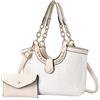 NICOLE & DORIS Borse Donna Set Borse a Mano Moda Paillettes Borsa e Portafoglio Borsetta Tracolla PU Pelle Borsa a Spalla per Lavoro Shopping Viaggi Beige