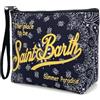 PFVURTSAM MC2 Saint Barth Pochette con Polsino, Fantasia Floreale Rosa | Summer Paradise, Righe e Fiori, Chiusura con Zip, Cinturino da Polso, Stampa Saint Barth