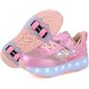 ENEN Sportive Scarpe da Skateboard 4 Ruote, Moda Scarpe con Rotelle Bambina Bambino, Skateboard Sneakers Outdoor Multisport Ginnastica da Pattini per Ragazze e Ragazzi, 30-40 EU